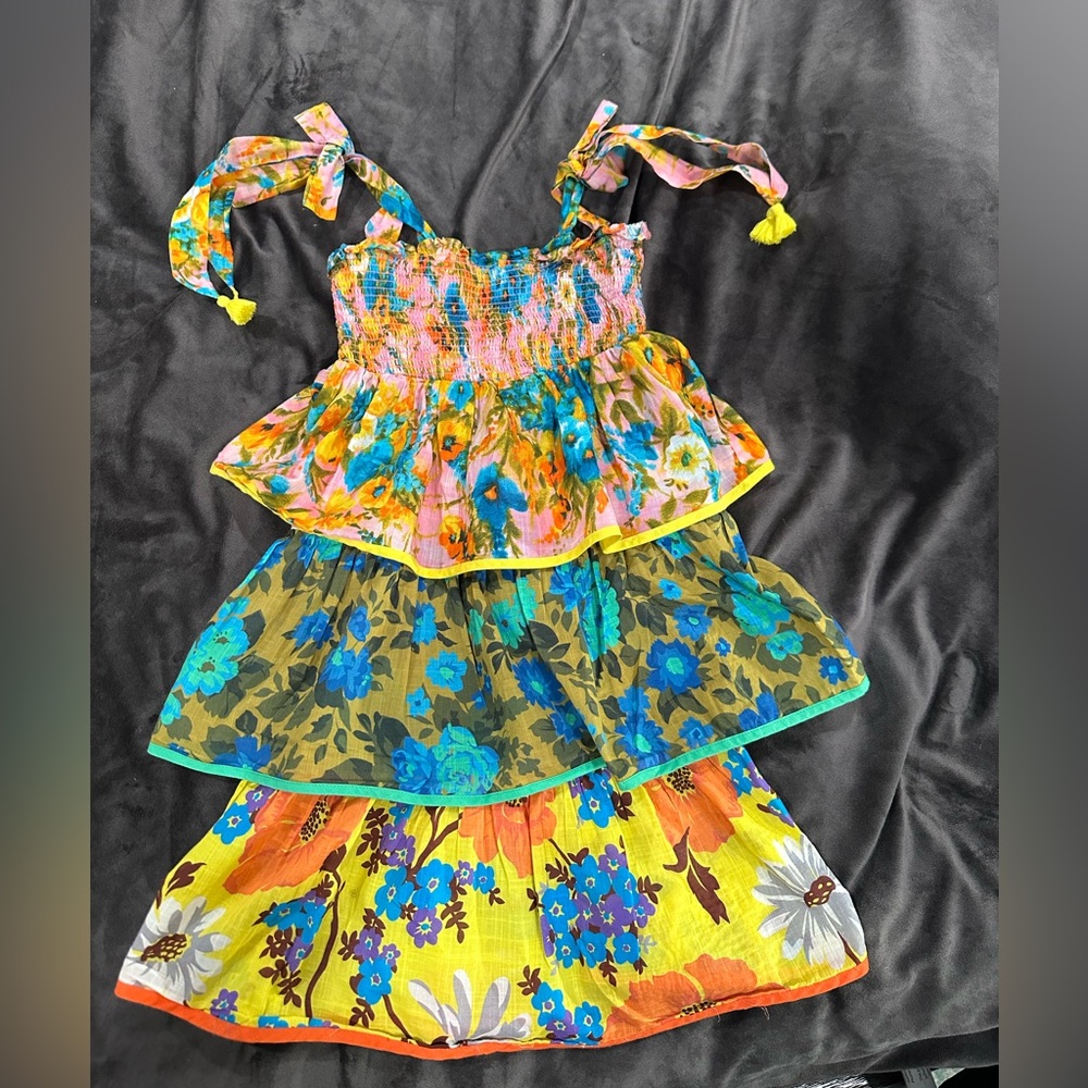 Zimmerman Floral Tiered Dress with Tie Straps